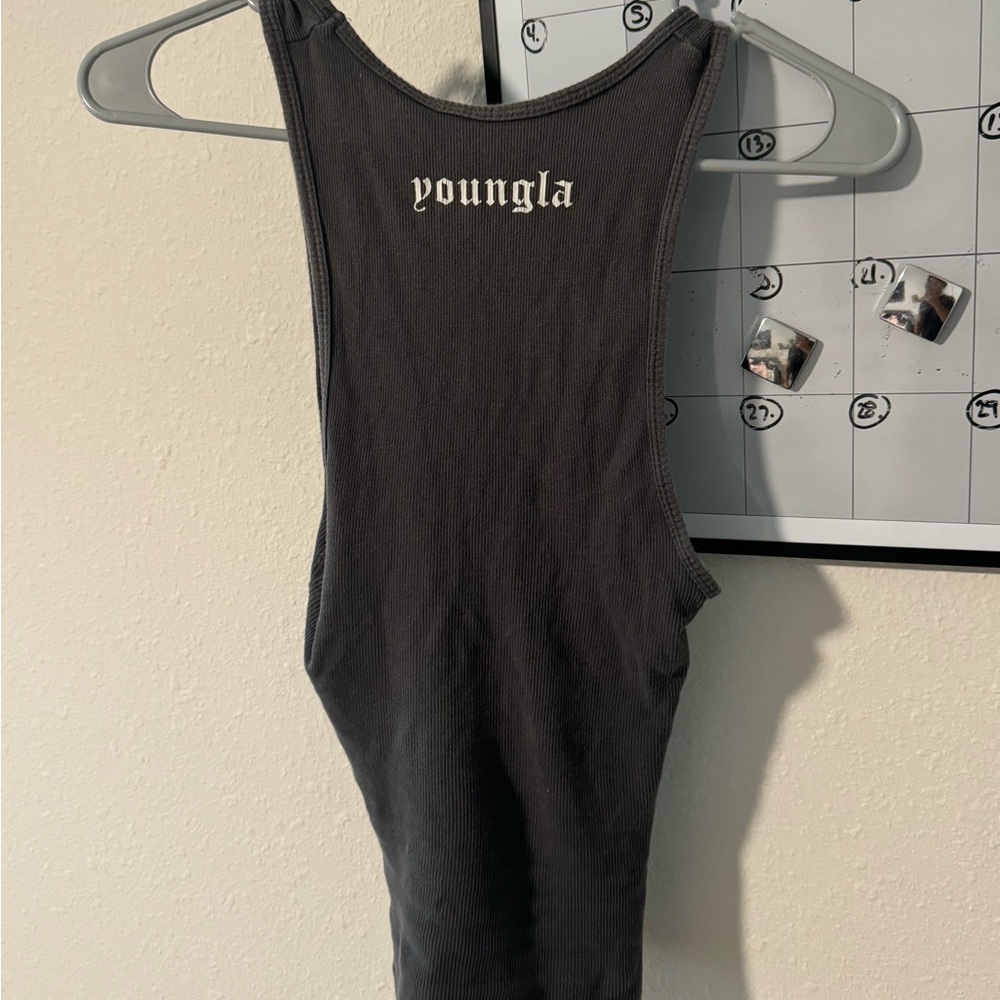 YoungLA Charcoal Ribbed Tank Top